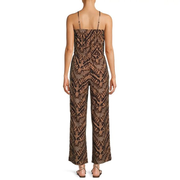 No Boundaries women's strapless jumpsuit Brown animal print L (11-13) W-317 - Picture 5 of 5